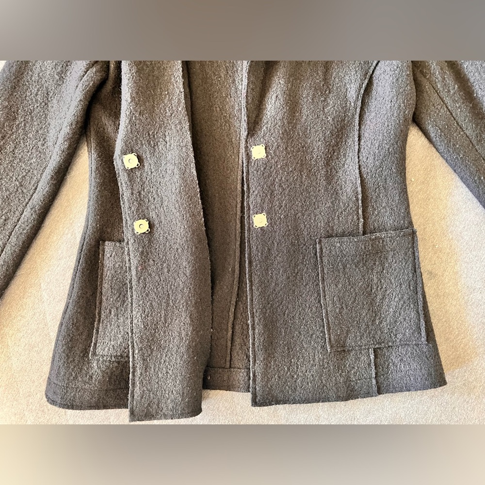 MARCELLA NYC Medium Black 100% Virgin Wool Blazer Excellent Condition Orig $400 - Picture 5 of 9
